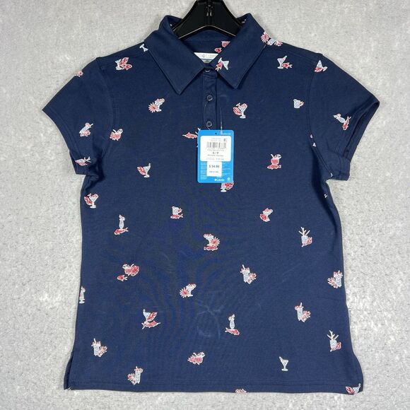Columbia Polo Shirt Womens Small Blue South Sand Point Short Sleeve MSRP $50 - Picture 1 of 11